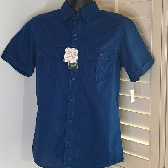Mens G. H. Bass Button Front Short Sleeve Shirt - Picture 1 of 9